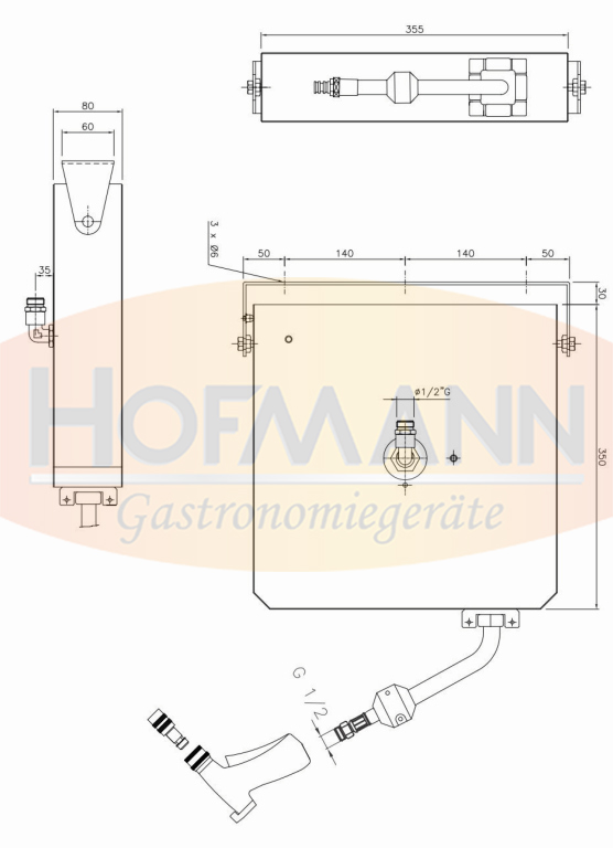 Schlauchhaspel 6m mit Spritzpistole