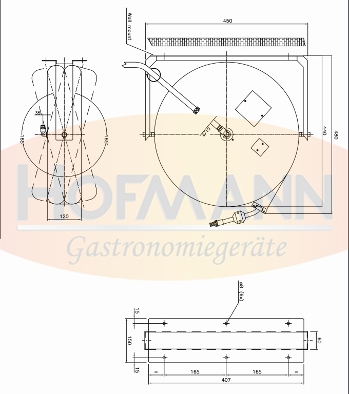 Schlauchhaspel 10m mit Spritzpistole