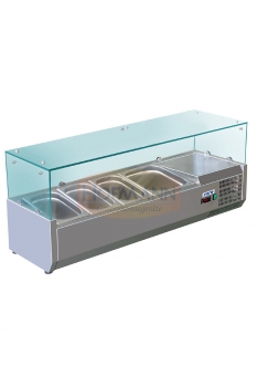 Aufsatzvitrine, 3x 1/3 GN, 1200x395x435mm