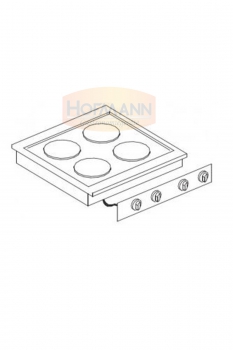 Elektroherd, 4 Platten, 600x557