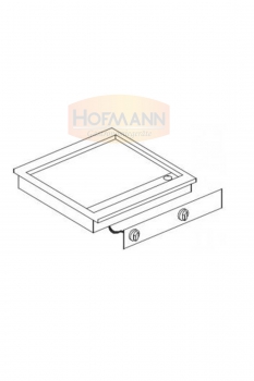 Grillplatte, elektrisch, Chrom glatt, 588x516x180