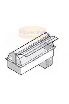 Kühlbecken mit Glasvitrine, +4/+10°, 1455x635x920