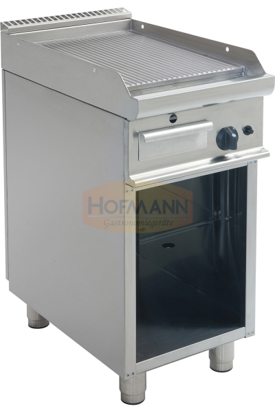 Gas-Grillplatte mit offenem Unterbau, Platte gerillt, 400x700x850