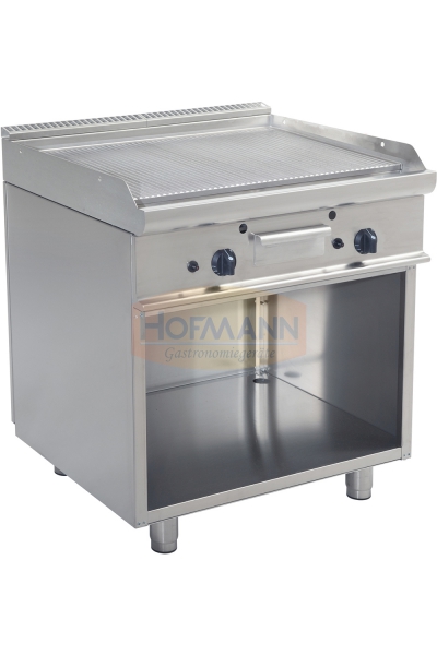 Gas-Grillplatte mit offenem Unterbau, Platte gerillt, 800x700x850