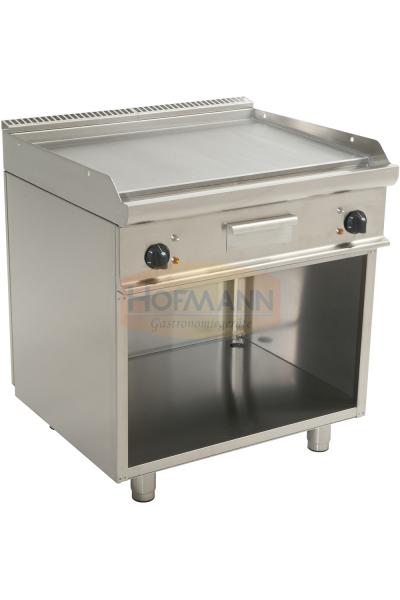 Elektro-Grillplatte mit offenem Unterbau, Platte glatt, 800x700x850