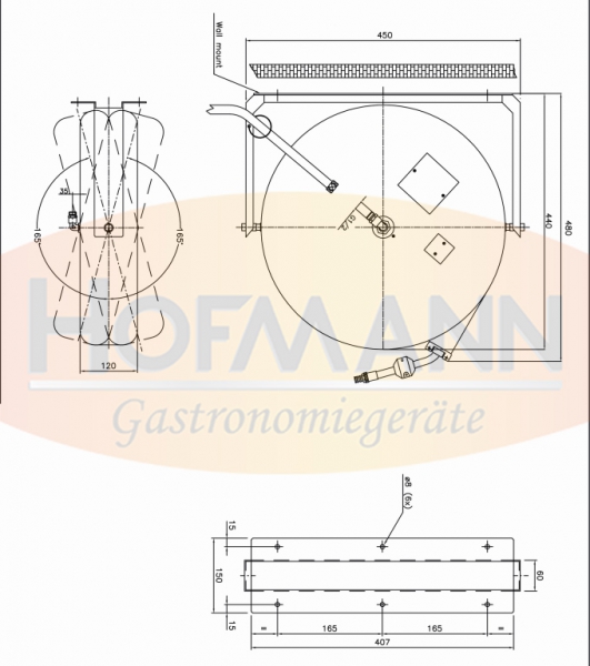 Schlauchhaspel 10m mit Spritzpistole