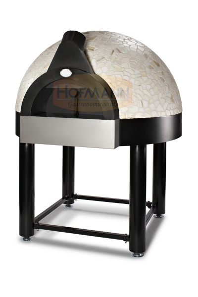 Gasofen für 7 Pizzen Ø 33cm, vormontiert, mit fixer Monoblock Backfläche, Innenmaße 1200x1150x420, Außenmaße 1600x1650x1900